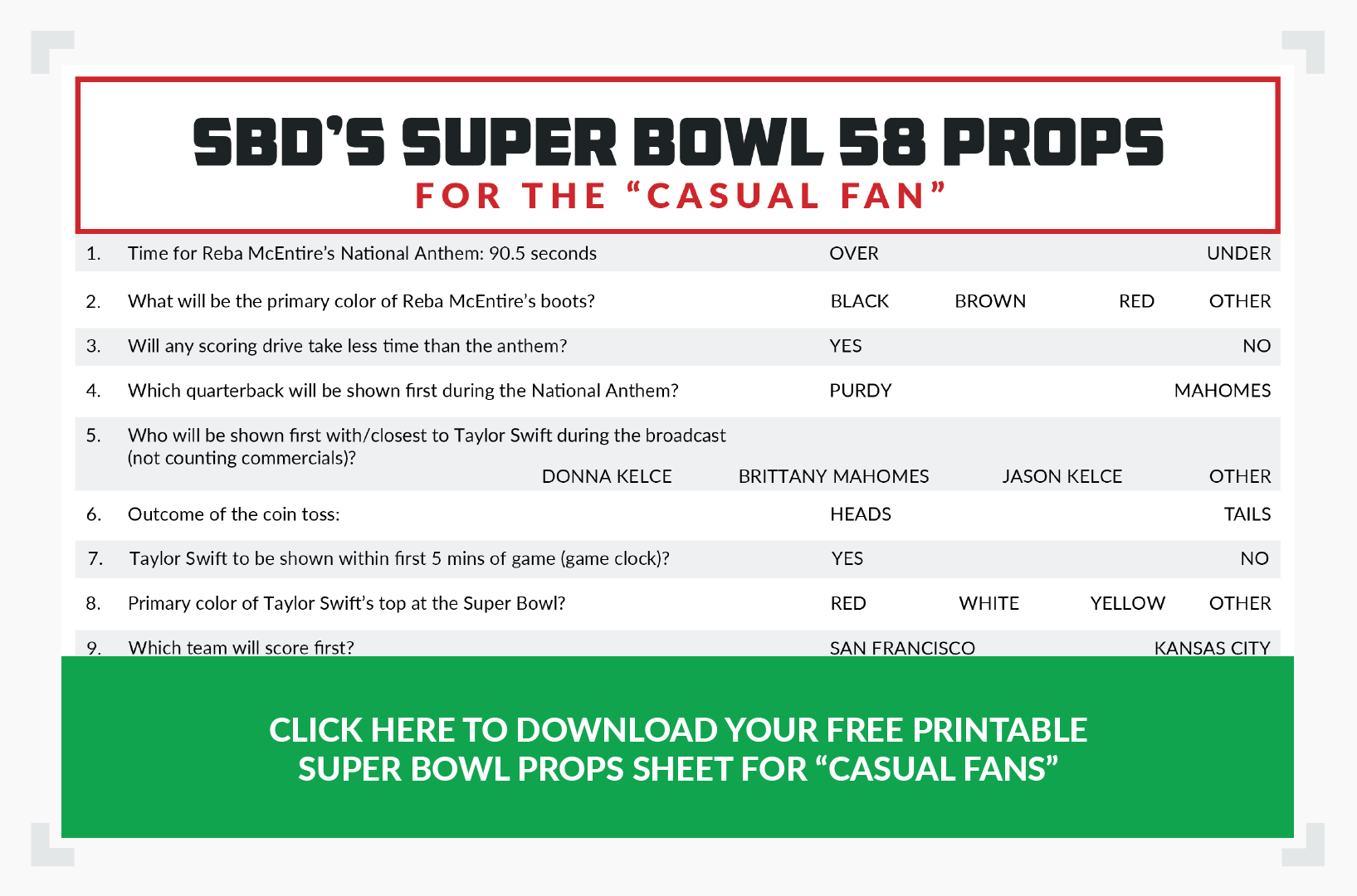 printable super bowl 58 props sheet - download the 2024 pdf & play